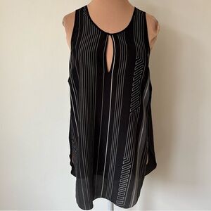 3.1 Phillip Lim Black White Striped Keyhole Silk Sleeveless Tank Blouse Size 2